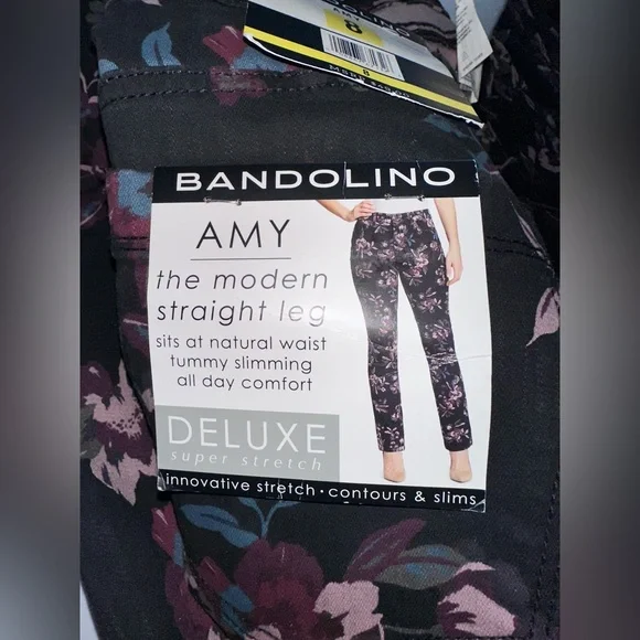 NWT. Bandolino Amy Modern Straight Leg Tummy Slimming Stretch Jeans Size 8 - Picture 12 of 14